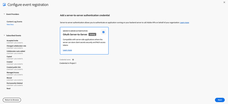 Set up credentials