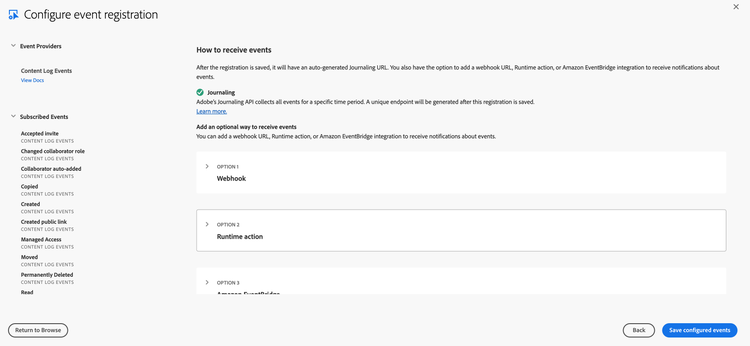 Configure registration