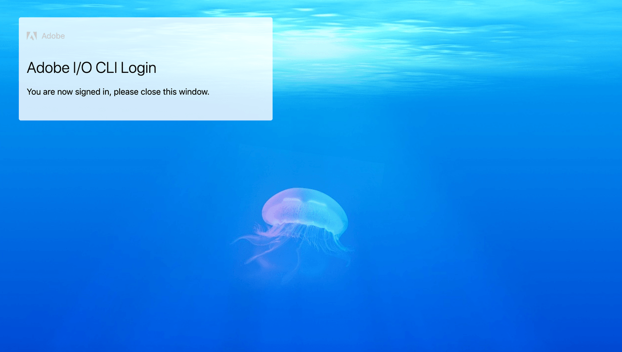 cli adobe io cli login