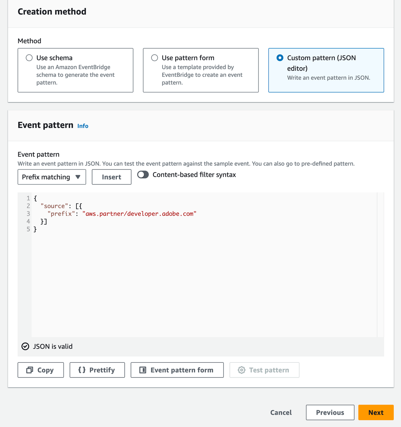 Build Event Pattern