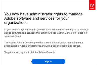 Admin rights email