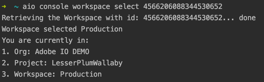 cli workspace select
