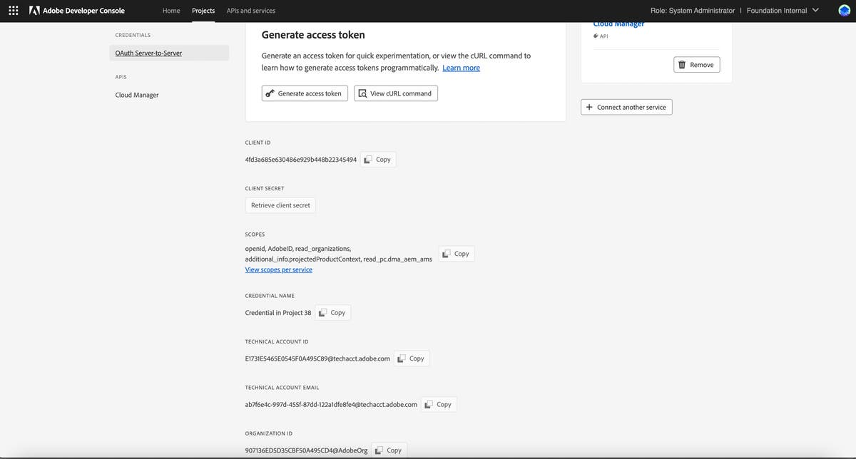 Authentication - Cloud Manager API