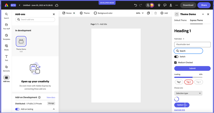 Express Spectrum Web Components theme