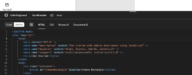 Code Playground Rename Session