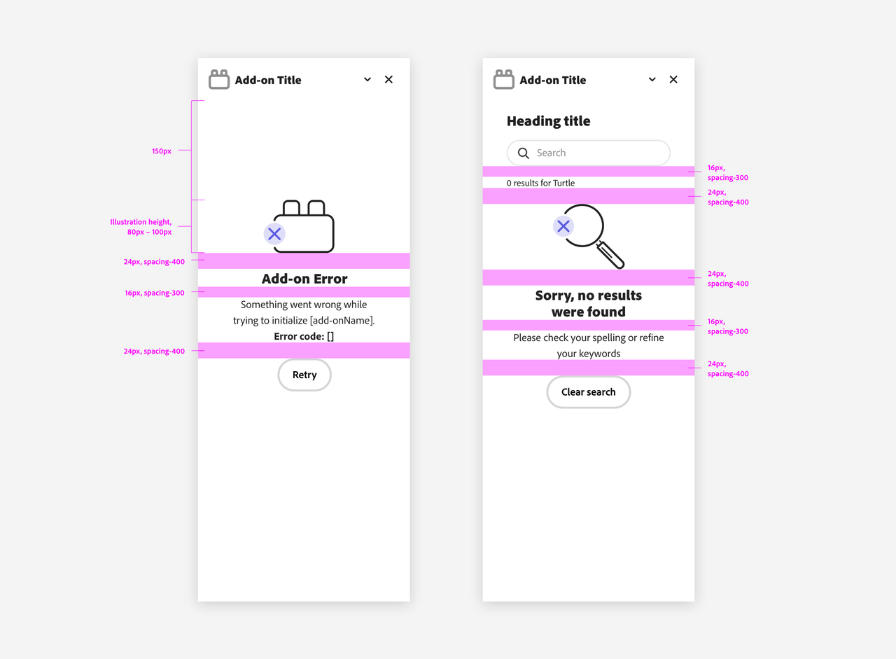 feedback full panel messaging padding