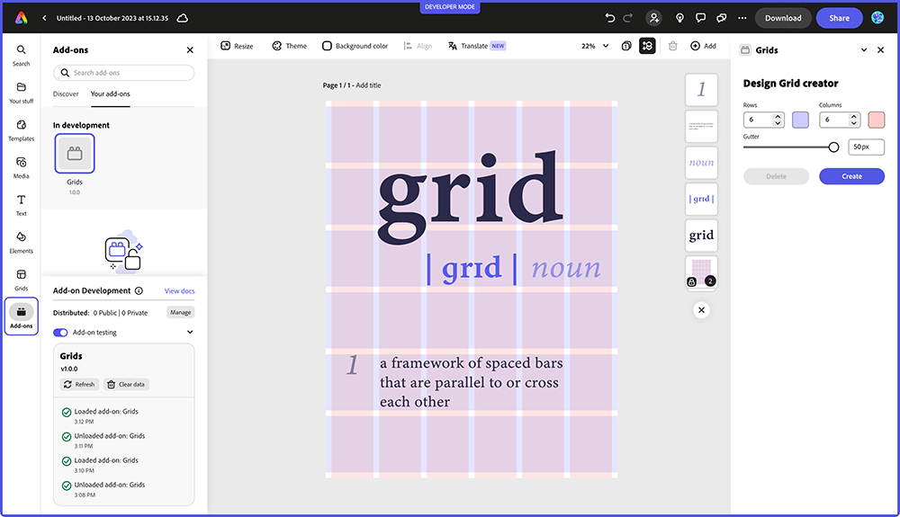 Grids add-on
