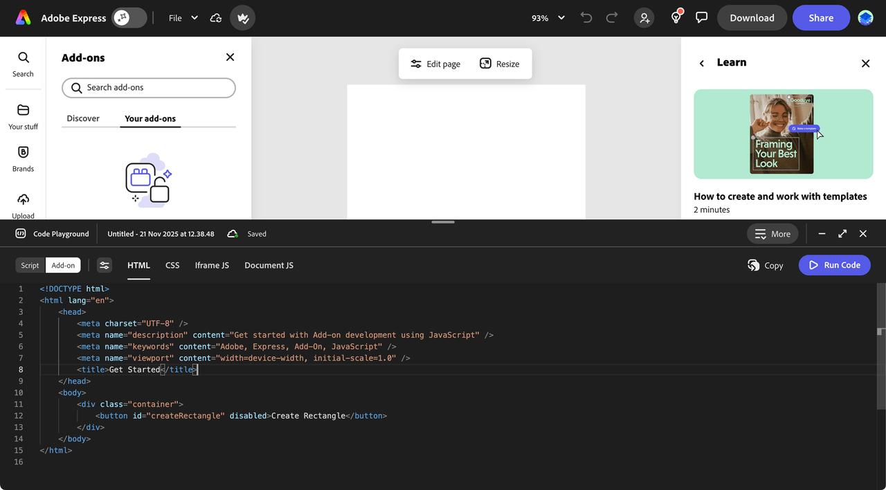 Code Playground Overview