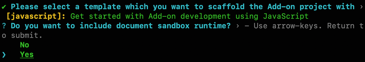 CLI prompt for document sandbox