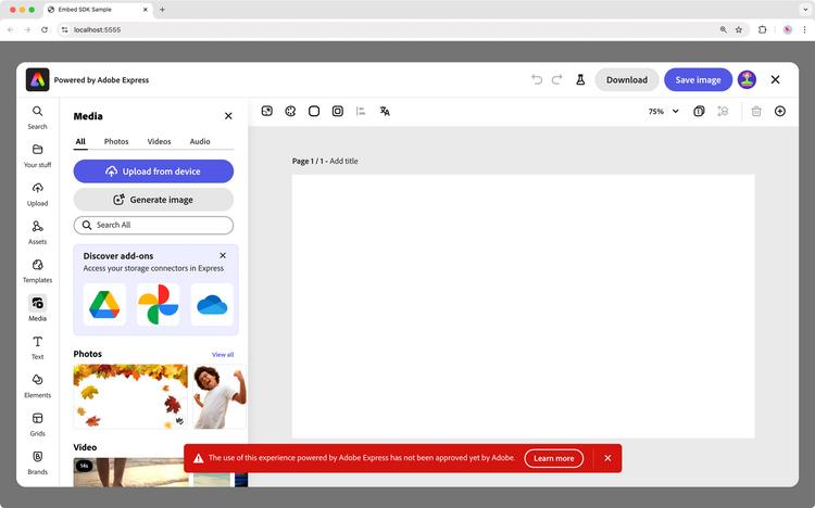 Launching the Full Editor
