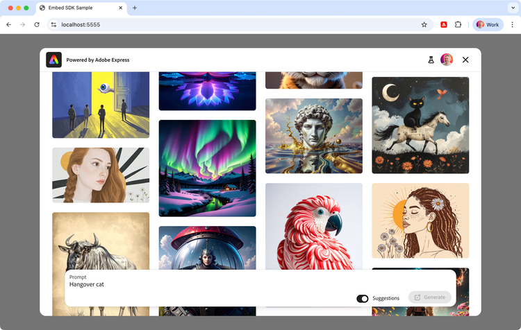 Generate image integration UI