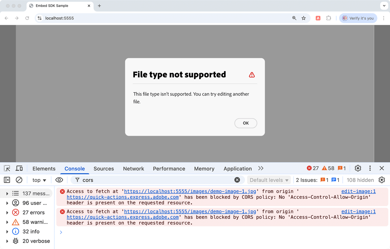 CORS error