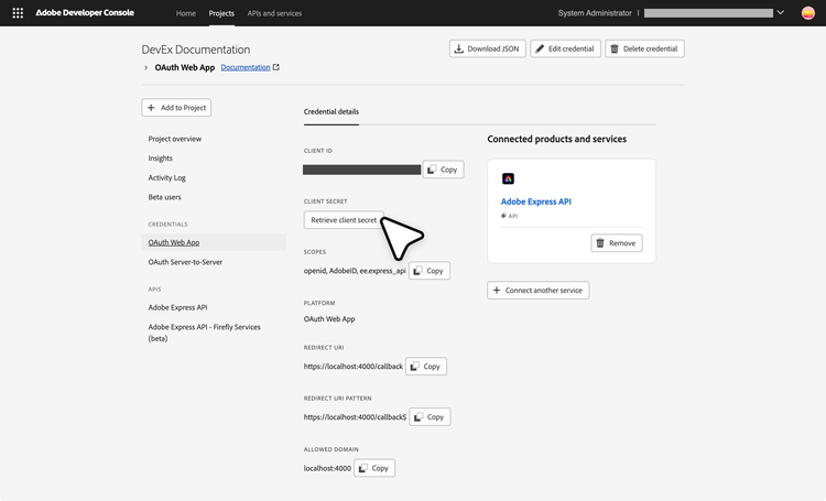 OAuth WebApp Credentials