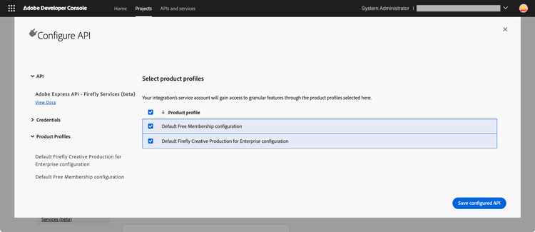 Server-to-Server Product Profiles selection