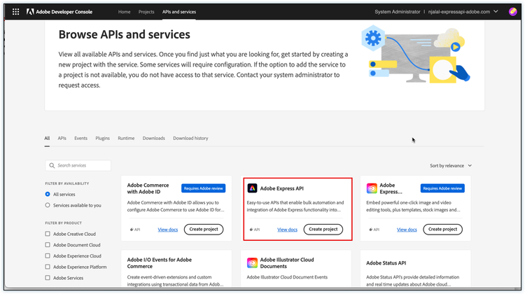 Express API product card