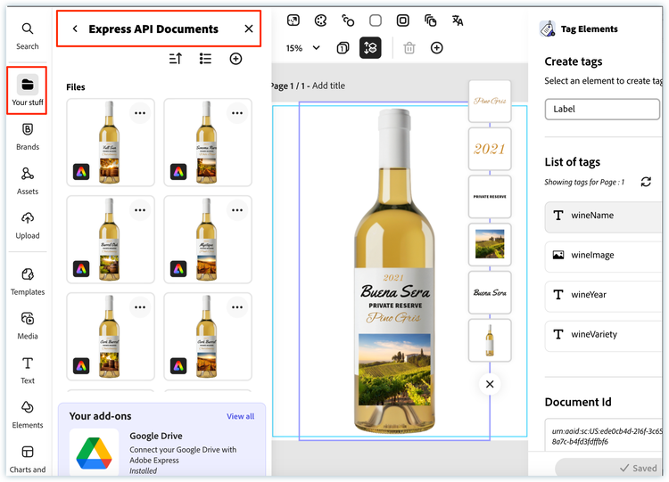 Location of Express API Documents in Adobe Express