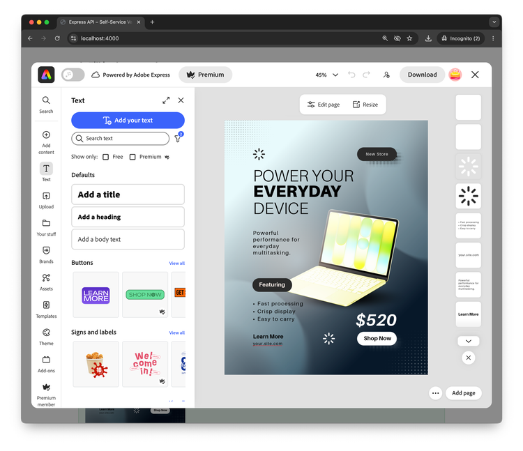 Variation in Embed SDK