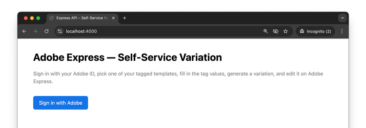 Sign in with Adobe