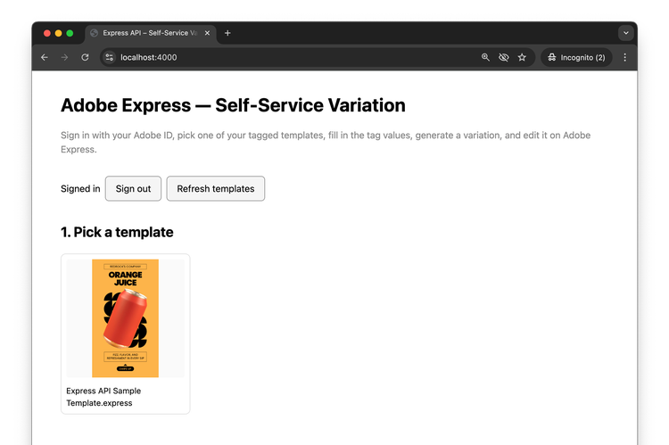 List the user's tagged templates