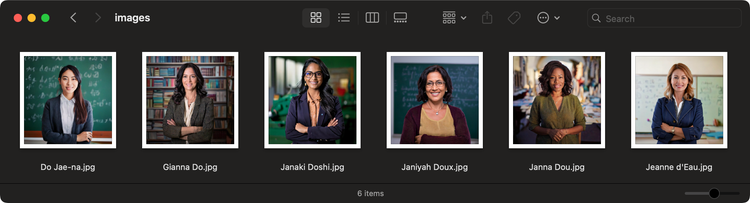Teacher's profile pictures