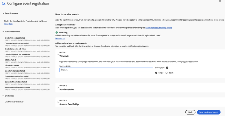 Configure Event Registration