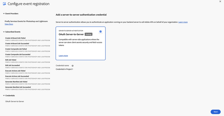 Set up OAuth Server-to-Server Credentials