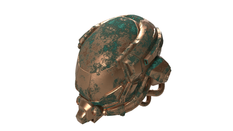 DamagedHelmet.glb - Custom Material Preset