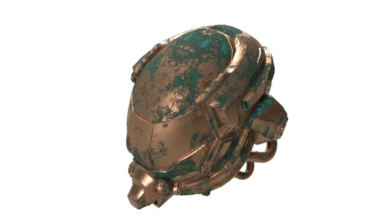 DamagedHelmet.glb - Custom Material Preset