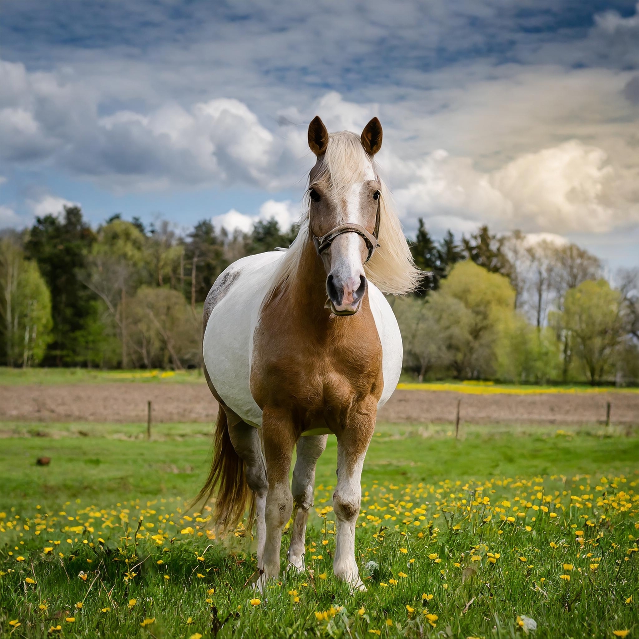 Horse on a field, photo, concept_art