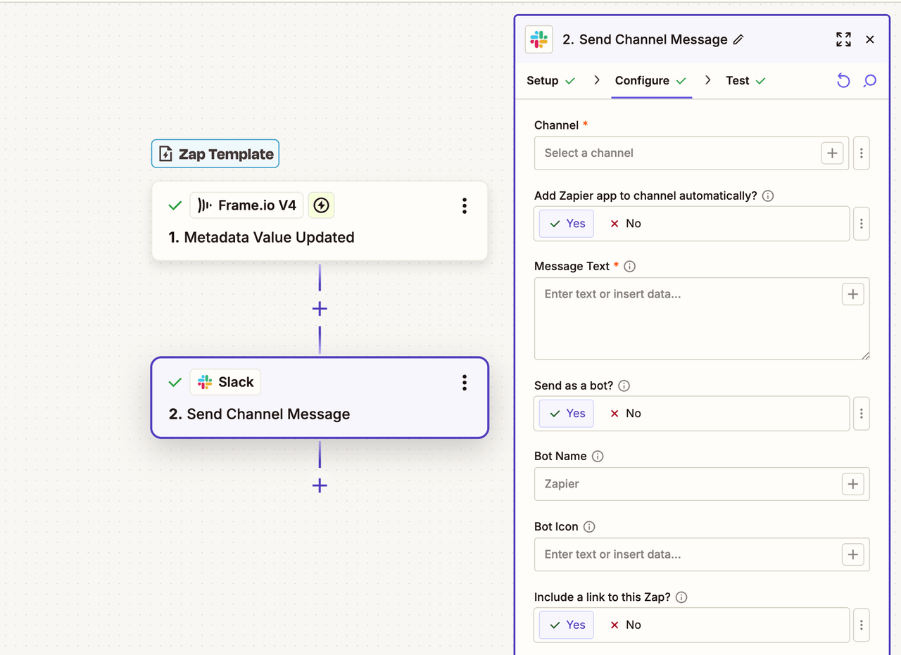 Screenshot of Workflow