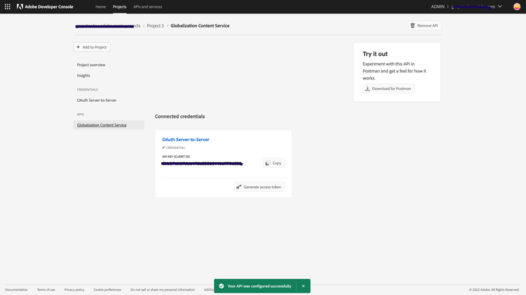 Configure API confirmation