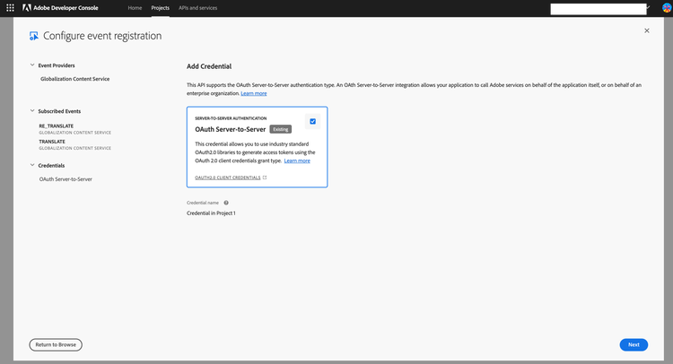 Proceed to add OAuth