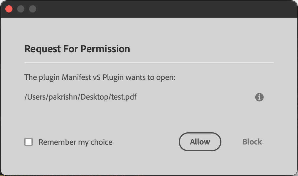 User consent for open-path