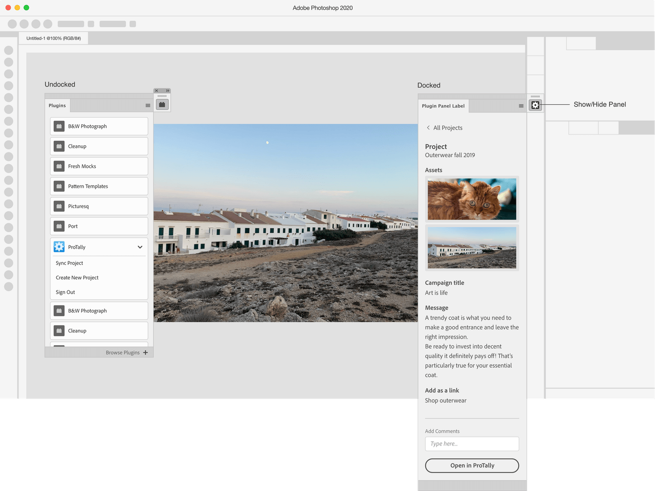 Photoshop Plugin interfaces