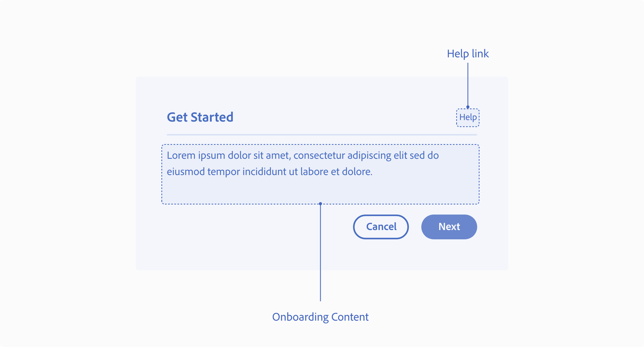 Onboarding modal example