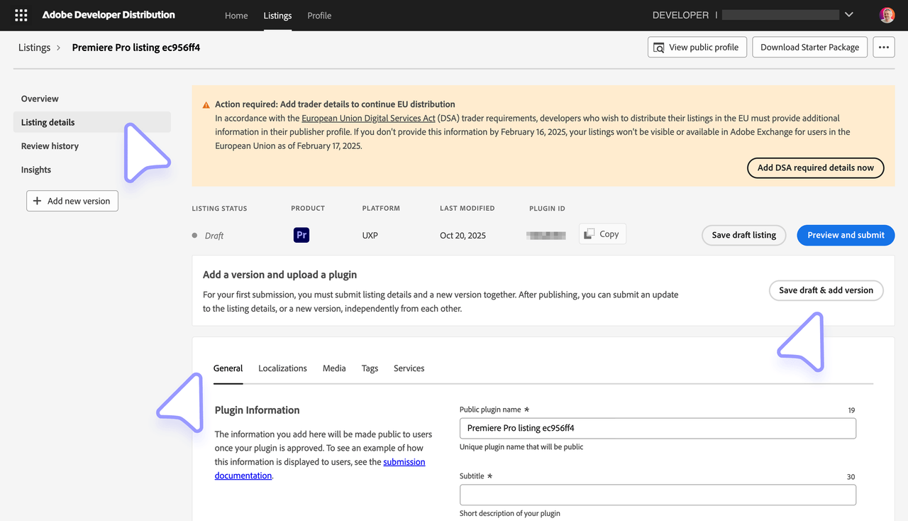Developer Distribution - plugin details