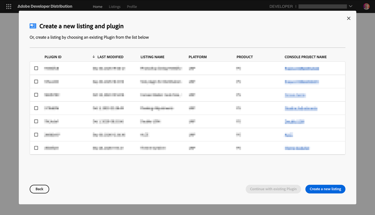 Developer Distribution - Continue with existing Plugin