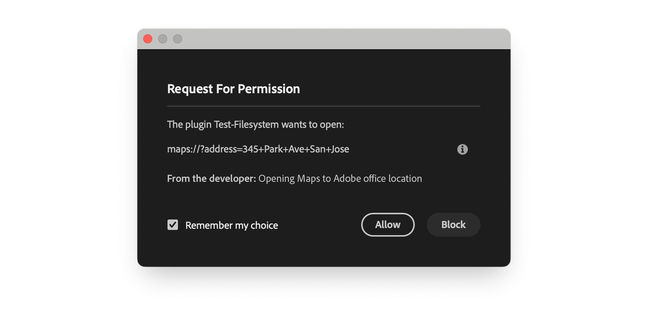 User consent dialog for openExternal
