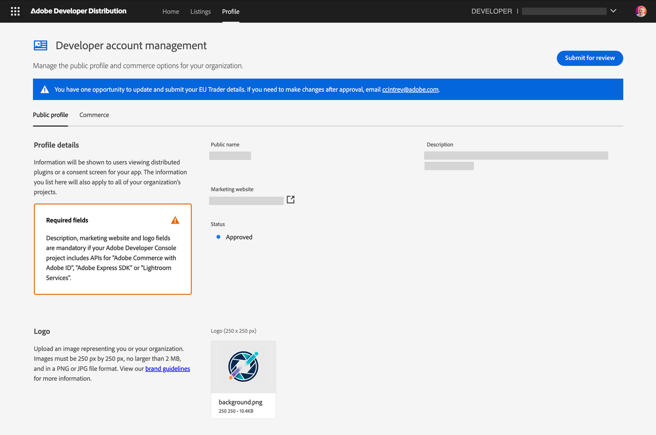 Developer Distribution - publisher profile
