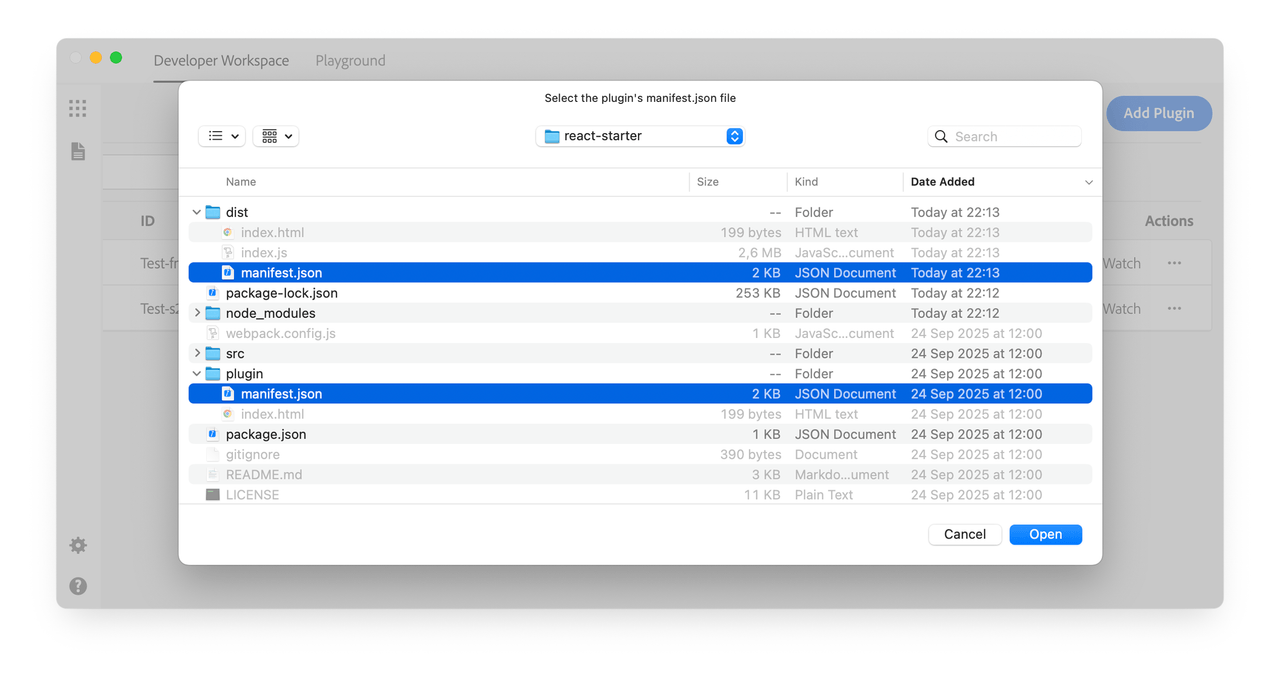 UDT - Manifest files