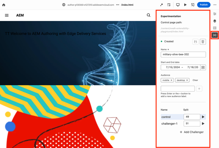 AEM Universal Editor rails