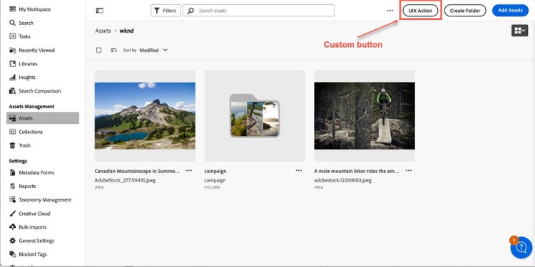 header menu buttons