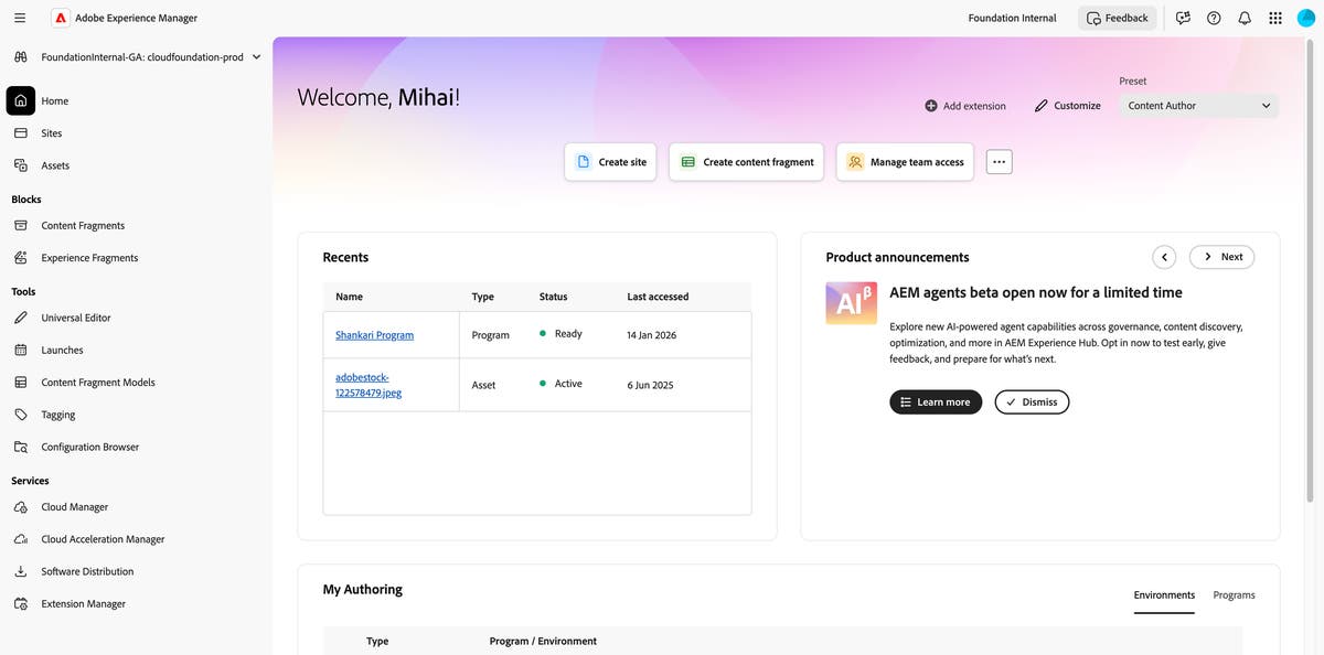 AEM Experience Hub Extensibility