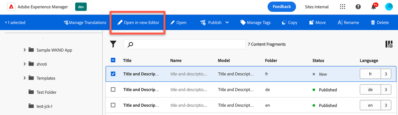 navigation admin open in editor