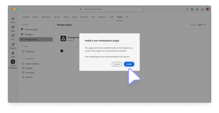 Installation dialog