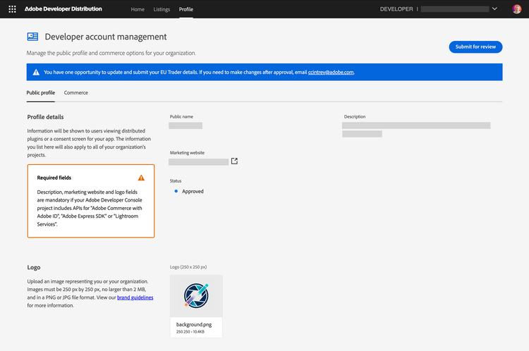 Developer Distribution - publisher profile