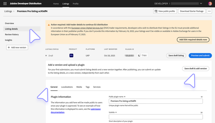 Developer Distribution - plugin details