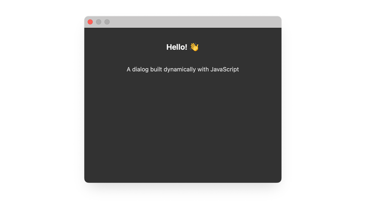 Sample dialog created with JavaScript