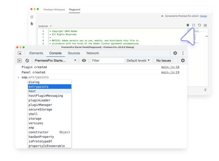 The debugger opened from the UDT Playground