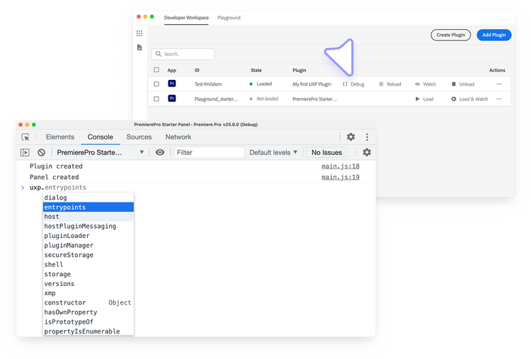 The Debug control in a UDT plugin row